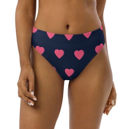 Navy Hearted High-Waist Bottoms