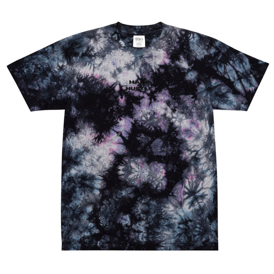 Oversized Halo Hustle Embroidered Tie-Dye T-Shirt