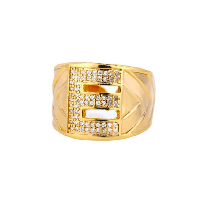 Oversized Diamond Initial Ring