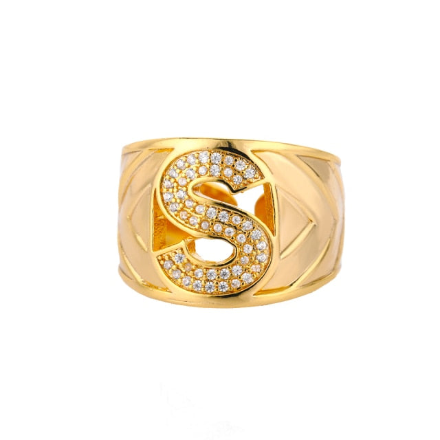 Oversized Diamond Initial Ring