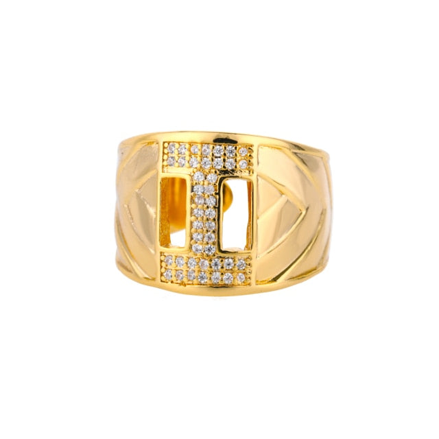 Oversized Diamond Initial Ring