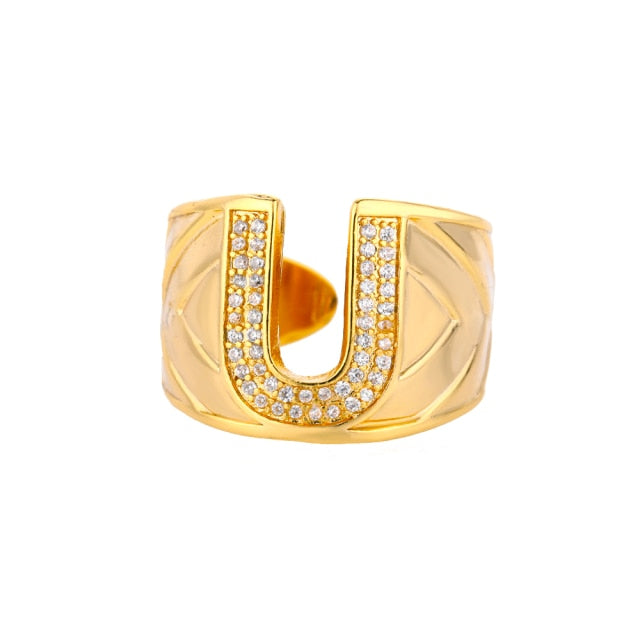 Oversized Diamond Initial Ring