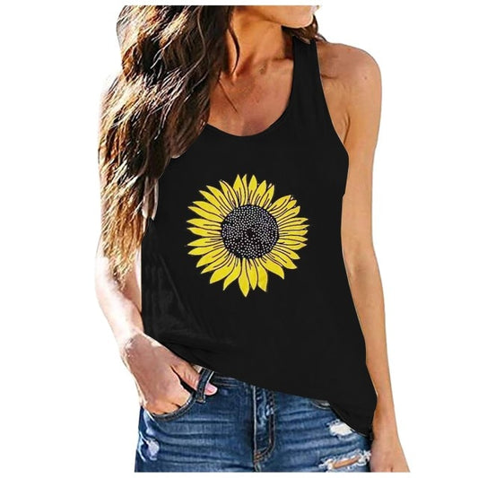 Black Sunflower Tank