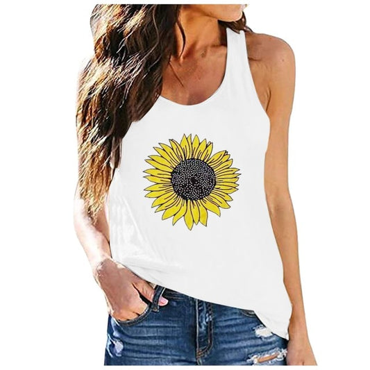 White Sunflower Tank