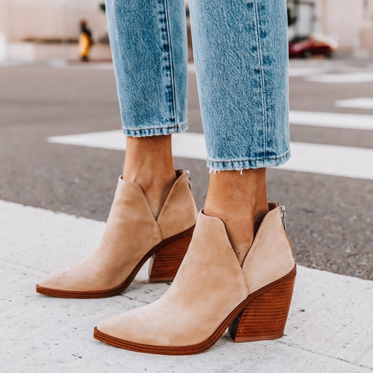 V-Cut Ankle Boots